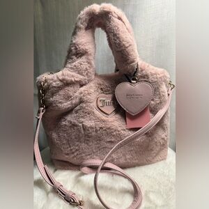 NEW Juicy Couture Pink Fuzzy Mini Tote